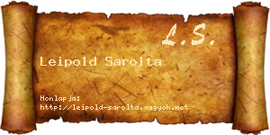 Leipold Sarolta névjegykártya